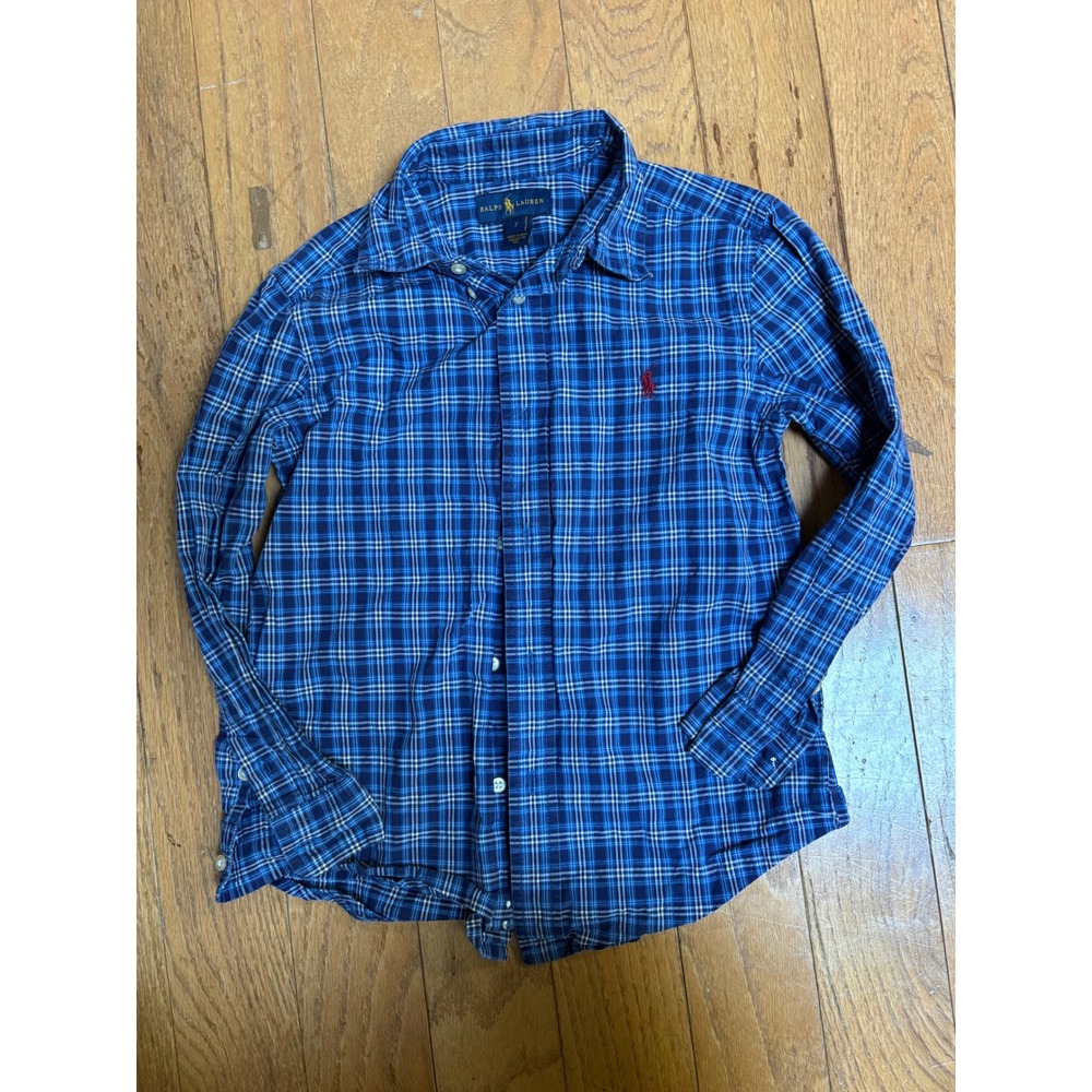 Polo Ralph Lauren Boys Lot 3pc Plaid Shirts & Hampton Straight Jeans Size 7 - Picture 7 of 9